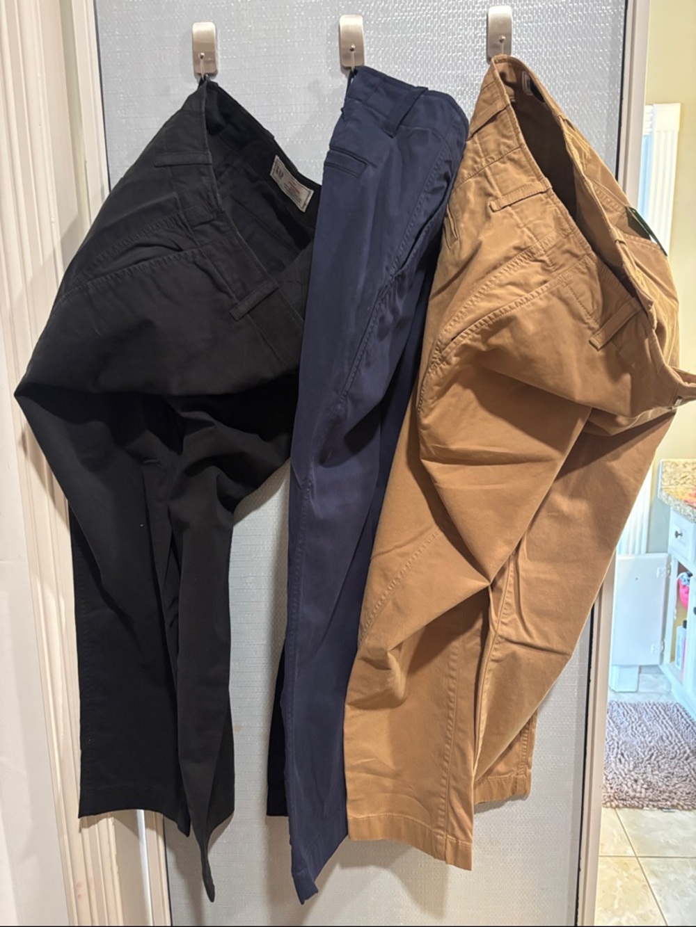 GAP Men's Chino Pants Trio - Black, Navy, Tan